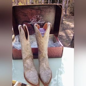 Lucchese phyton print boots